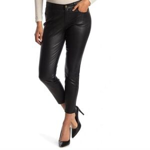 NWT Lafayette 148 New York Black Mercer Leather Skinny Pants